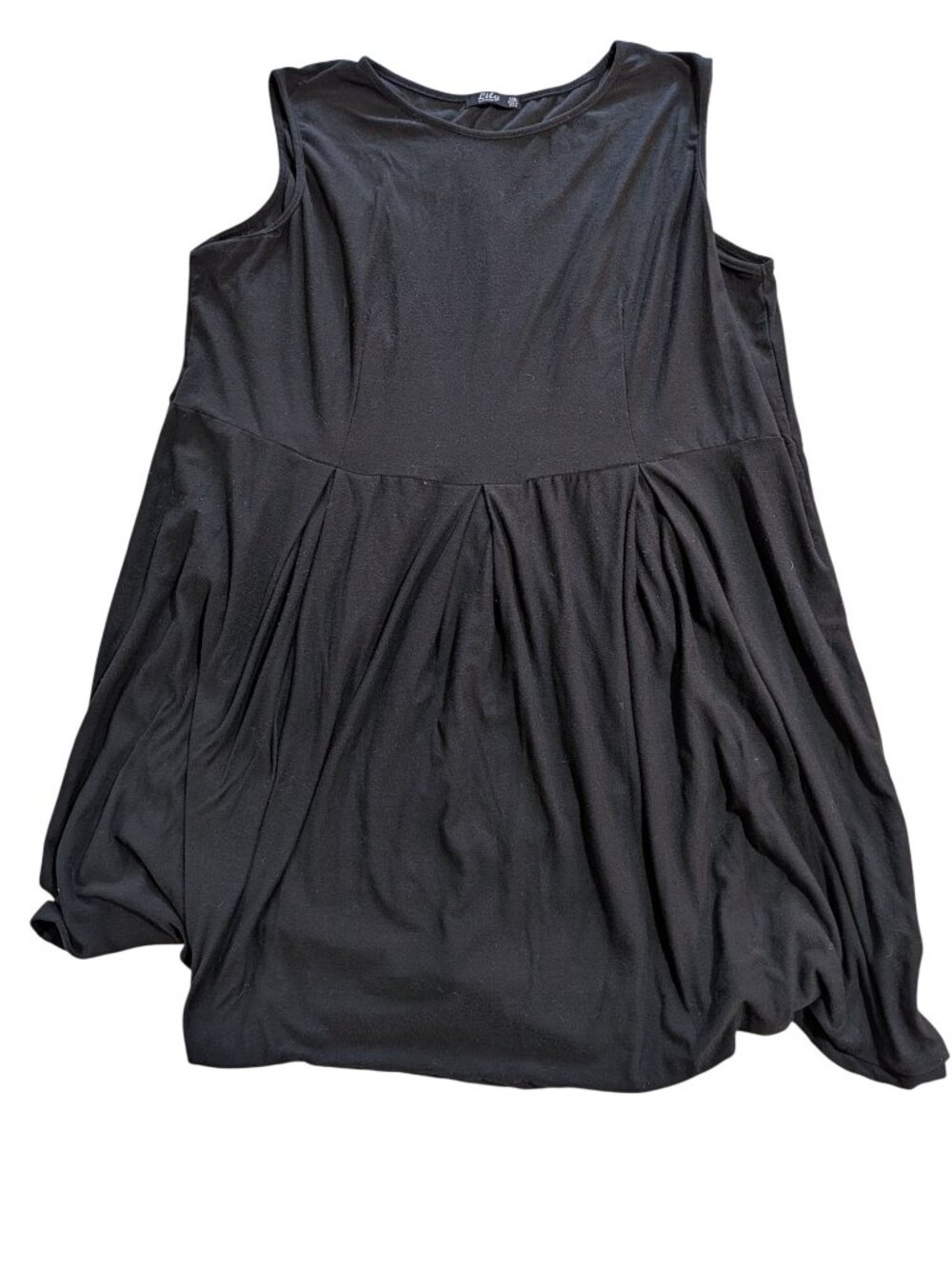 Sleeveless Black Dress By Lily With Pleated Detail & Relaxed Fit Womens 3XL